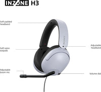 Sony INZONE H3 Wired Gaming Headset - White - feature diagram