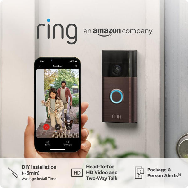 Ring Battery Video Doorbell - Bronze 2024  | B0BZWQP9Z1