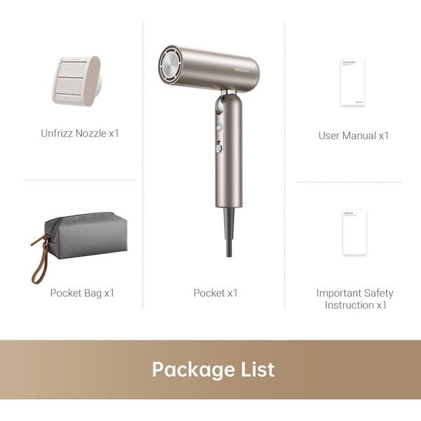 Dreame Pocket High-Speed Foldable Hair Dryer | Pocket | AHD51-GOLD