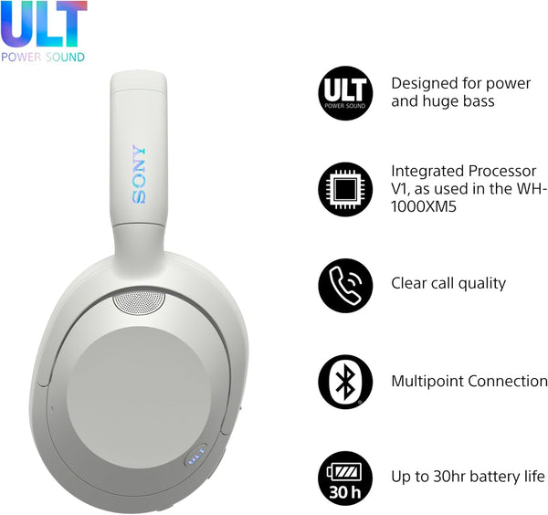 Sony ULT WEAR Wireless Noise‑Cancelling Headphones – Off‑White | WH‑ULT900N/W Sony Headphones Euronics Ireland