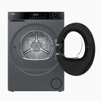 Haier X Series 5 9kg Heat Pump Tumble Dryer - Graphite - door open, front