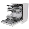 Haier I-Pro Shine Series 3 Freestanding Dishwasher 60cm - White - door open, angled and loaded