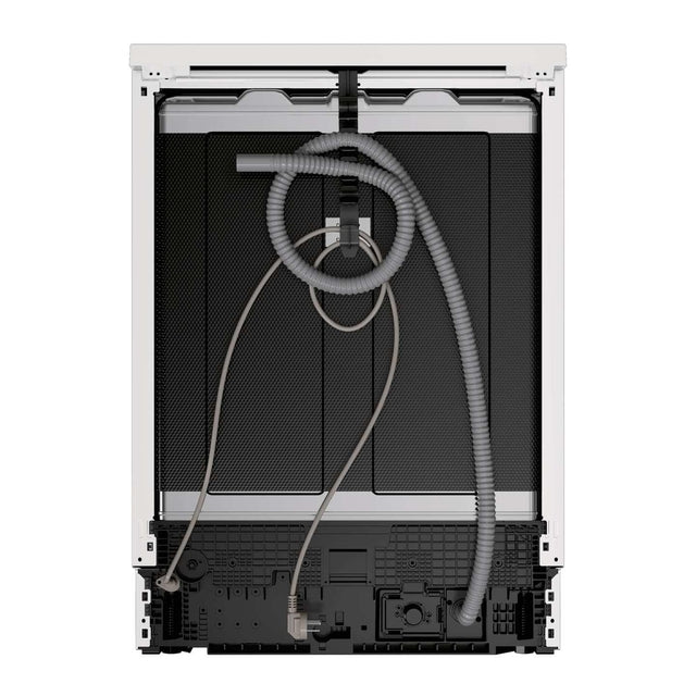 Haier I-Pro Shine Series 3 Freestanding Dishwasher 60cm - White - rear view with hoses