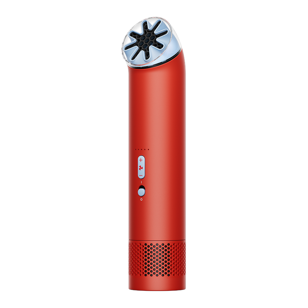 Dyson HushJet Mini Cool Portable Fan - Carnelian/Sky - front view
