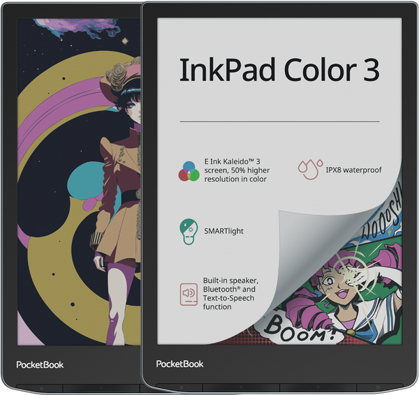 PocketBook InkPad Color 3 - 7.8" E Ink Kaleido 3 Colour E-Reader | 253-PB743K3-1-WW