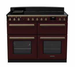 Rangemaster Estel Deluxe 110cm Induction Range Cooker - Bordeaux with Brass Trim | ESDLB110EIPBOR/AB1