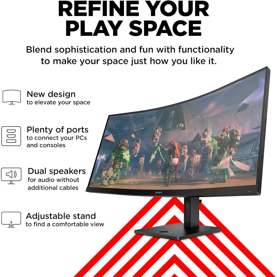 HP OMEN 34 Inch FHD IPS Gaming Monitor | 780K8AA#ABU HP Monitor Euronics Ireland