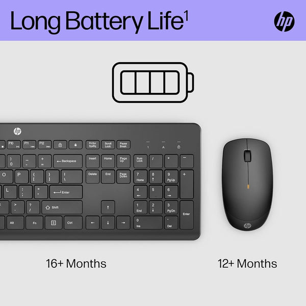 HP 230 Wireless Keyboard and Mouse Combo Set, 2.4 GHz Wireless USB-A Nano Receiver| 18H24AA-DP HP Keyboard Euronics Ireland