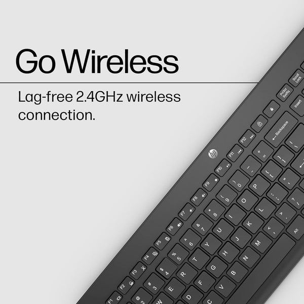 HP 230 Wireless Keyboard - Wireless Connection - Low-Profile, Quiet Design