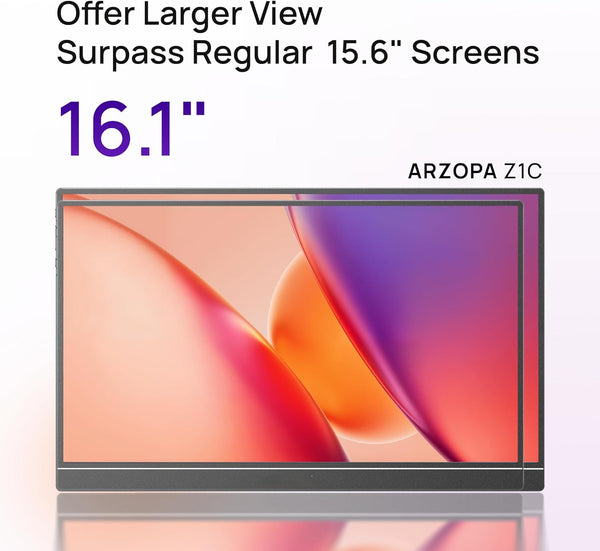 ARZOPA Z1C 16.1" FHD Portable Monitor with Built-in Kickstand | Z1C