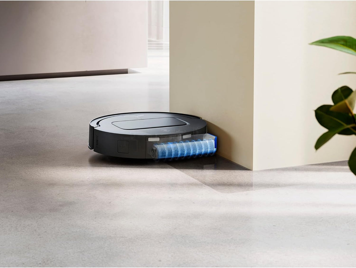 Ecovacs DEEBOT T80 OMNI - Black - roller mop cleaning along a skirting board