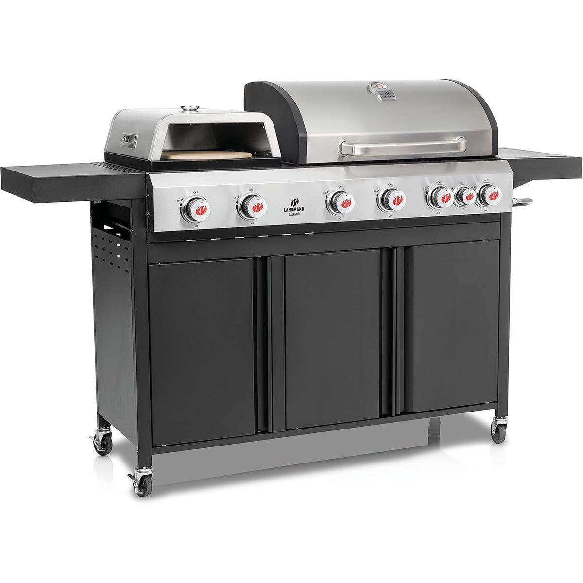 Landmann Caliano 6.1 Cast Iron Gas BBQ with Integrated Pizza Oven | 11937 Landmann Outdoor Grill Euronics Ireland