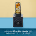 Chefman Obliterator 1380W 48oz Power Blender with Travel Jar | RJ27-T1-TJ-MIDNIGHT