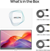 ARZOPA Z1C 16.1" FHD Portable Monitor with Built-in Kickstand | Z1C