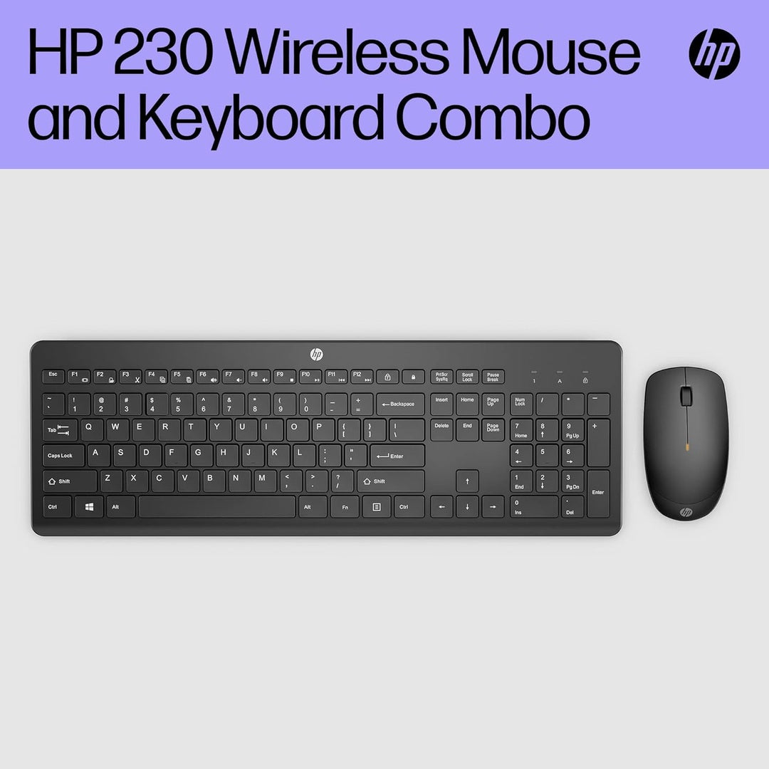 HP 230 Wireless Keyboard and Mouse Combo Set, 2.4 GHz Wireless USB-A Nano Receiver| 18H24AA-DP HP Keyboard Euronics Ireland