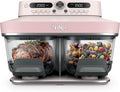 Ninja Crispi DualZone Glass Countertop Air Fryer, Rose Quartz, DD101PK1 — front view