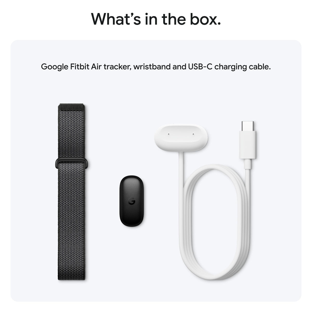 Google Fitbit Air Fitness Tracker - Obsidian - what's in the box