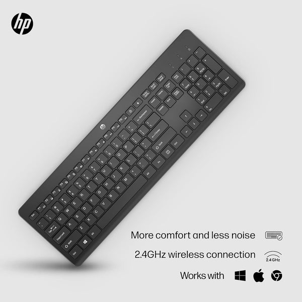 HP 230 Wireless Keyboard - Wireless Connection - Low-Profile, Quiet Design