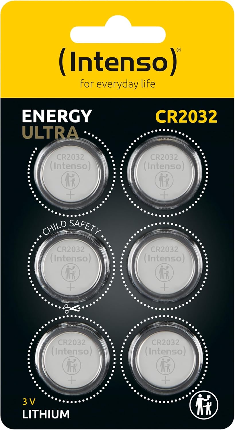 Intenso Energy Ultra CR2032 3V Lithium Button Cell Batteries, 6 Pack - front view