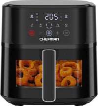 Chefman 5.7L Compact Air Fryer with Hi-Fry Technology | RJ38-6TW-BLK-DS-UK