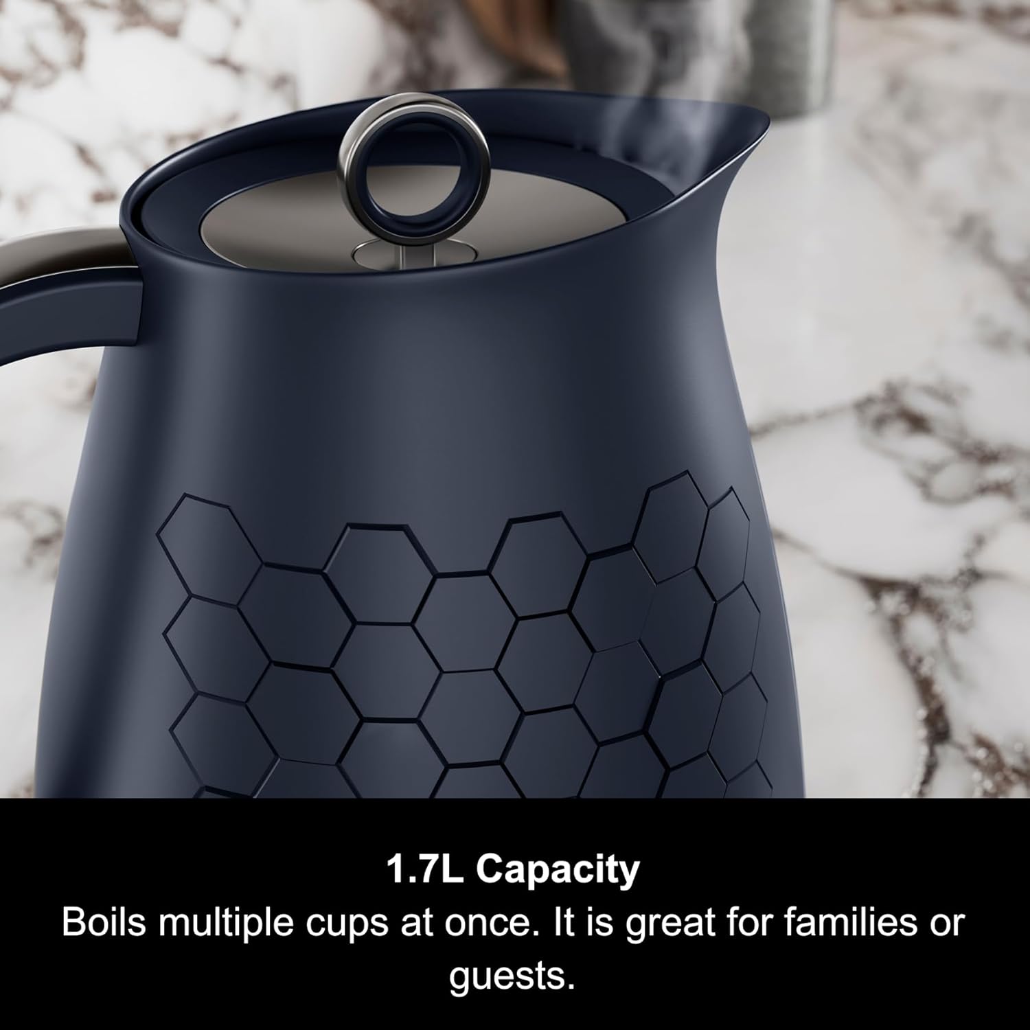 Morphy Richards Cassini 1.7L Rapid Boil Jug Kettle, Outer Space Blue & Silver | 103021
