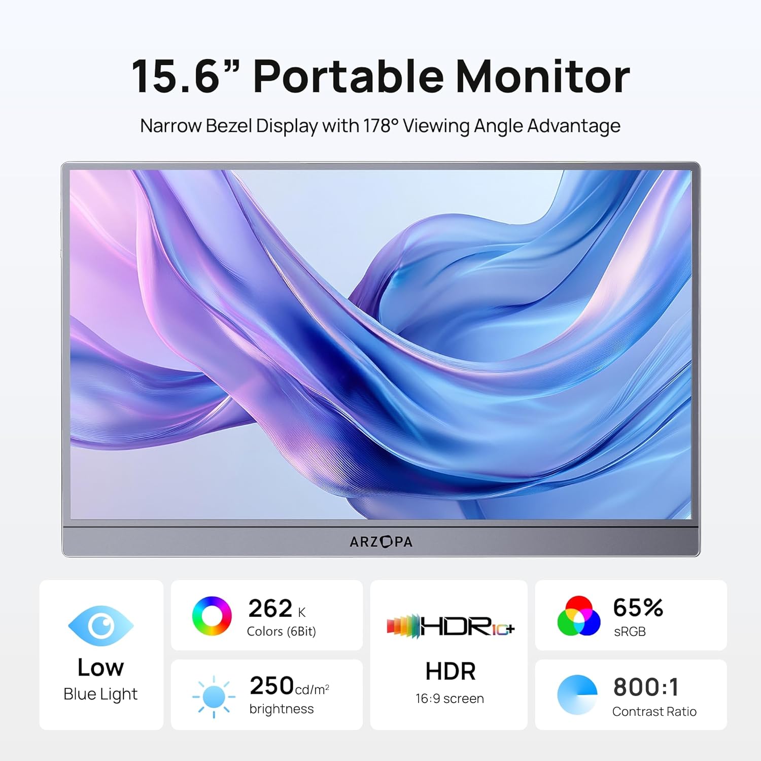 Arzopa A1 15.6" FHD Lightweight Portable Travel Monitor | A1-15.6-FHD