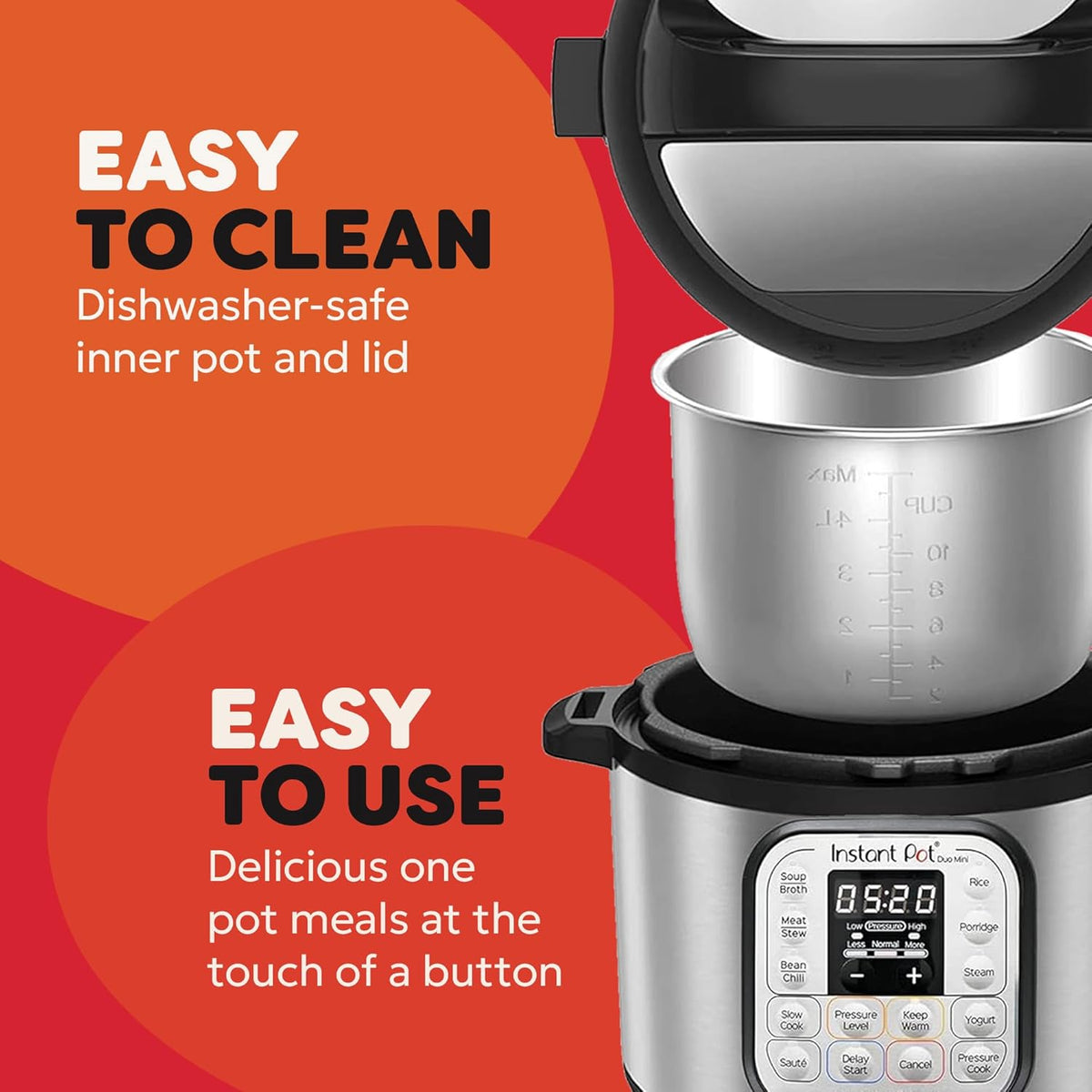 Instapot Instant Pot Duo Mini 3L 7-in-1 Electric Pressure Cooker – Black/Silver – view 5