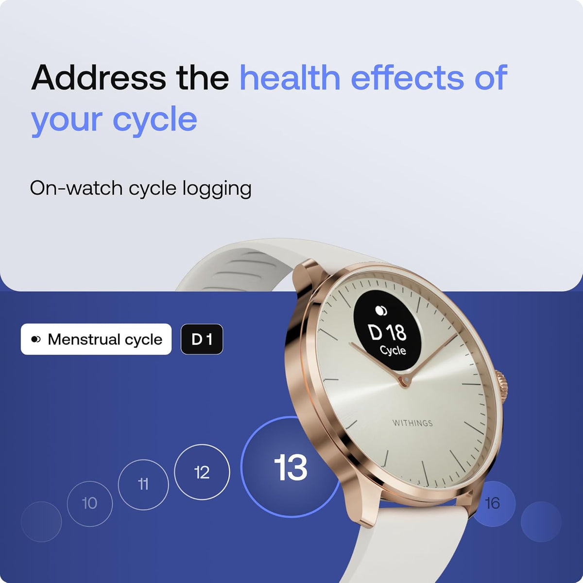 Withings ScanWatch Light - Health Tracking Watch - Rose Gold White