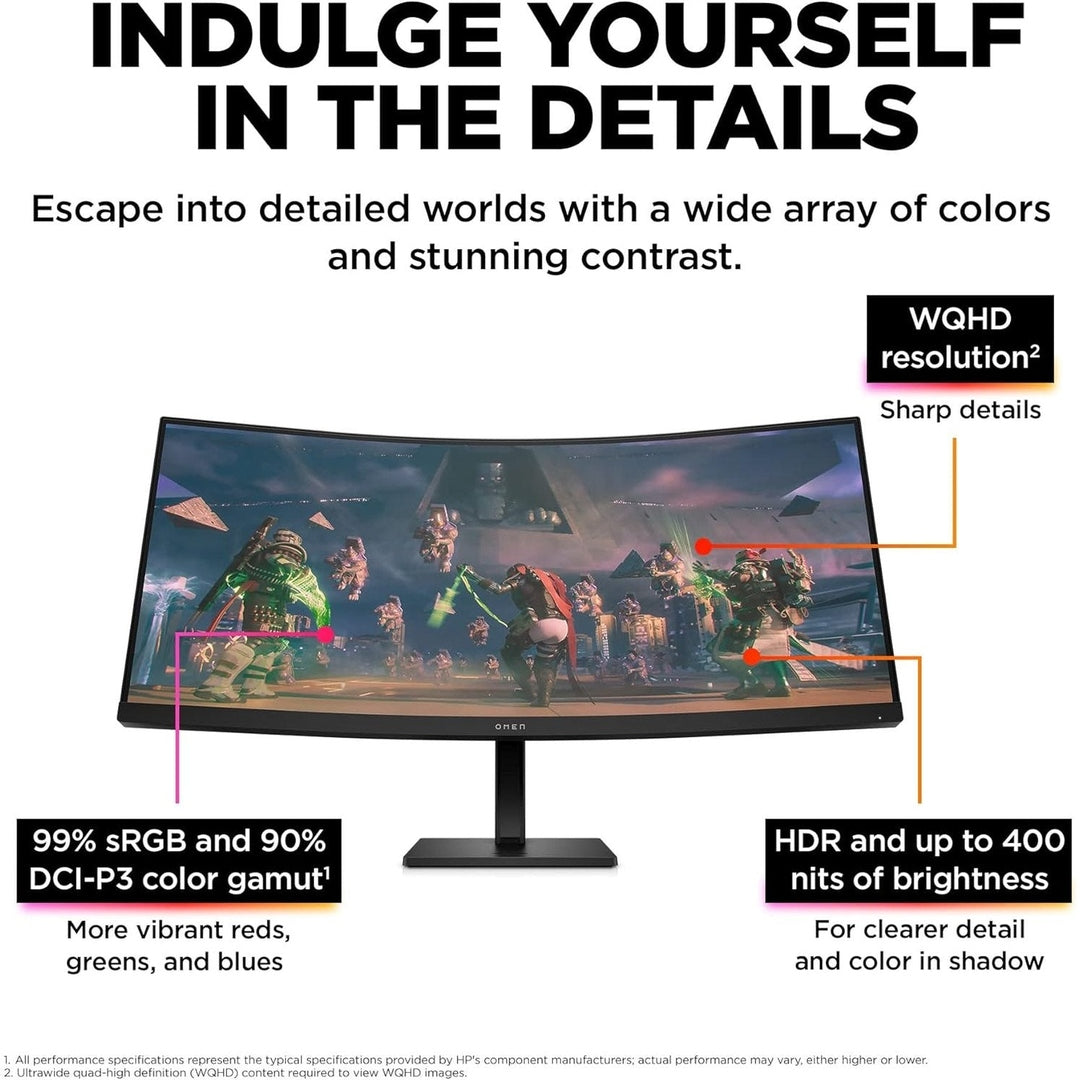 HP OMEN 34 Inch FHD IPS Gaming Monitor | 780K8AA#ABU HP Monitor Euronics Ireland