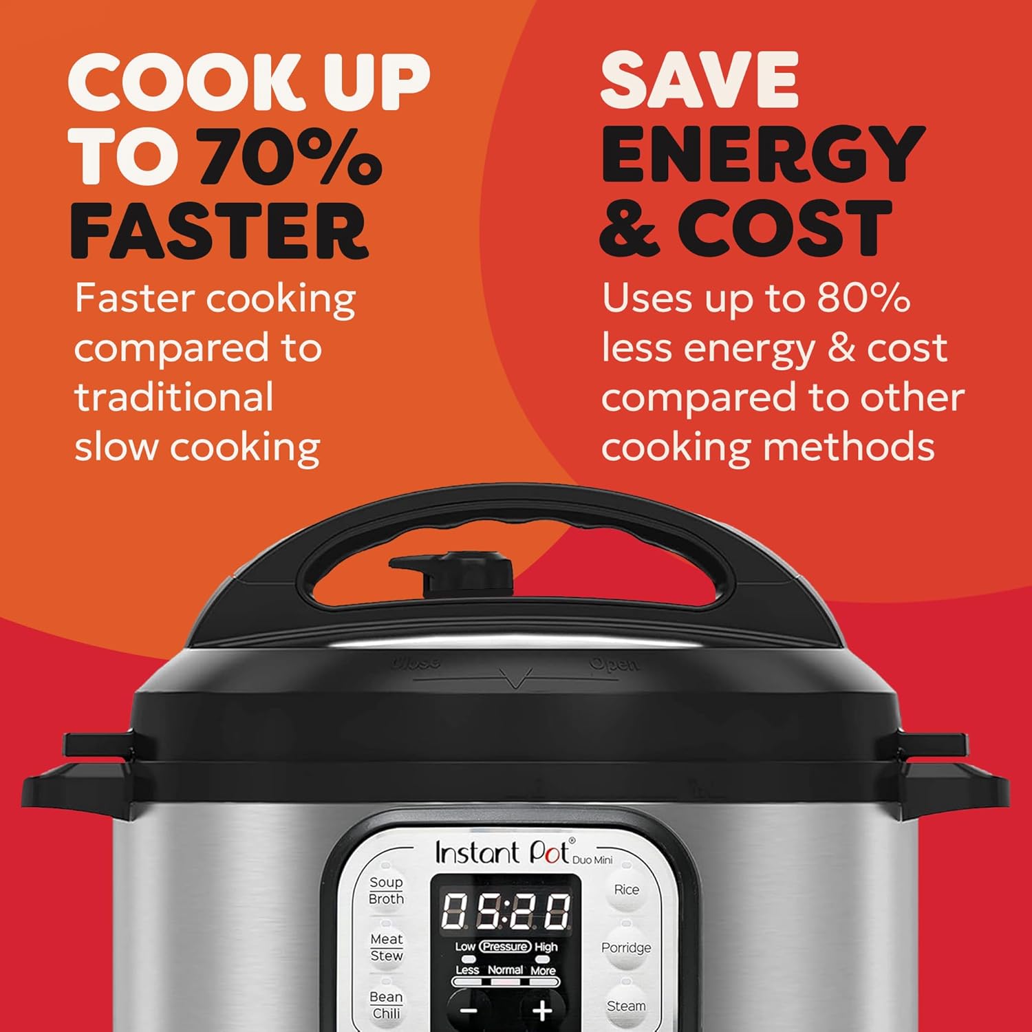 Instant Pot Duo Mini 3L 7-in-1 Electric Pressure Cooker – Black/Silver