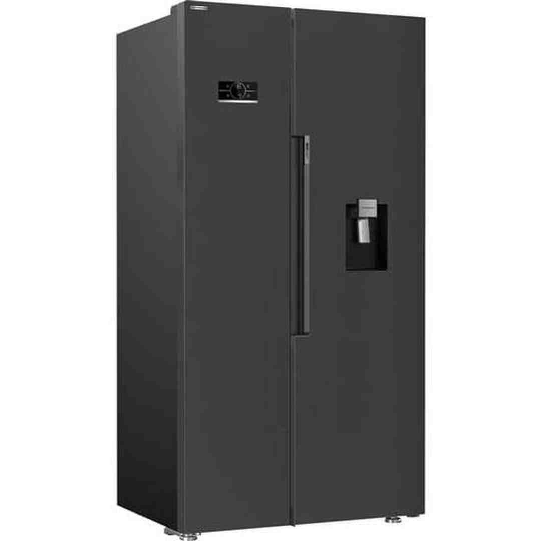 Beko Freestanding American Style Fridge Freezer with HarvestFresh™ Black Steel| ASD2442VPZ Beko Fridge Freezer Euronics Ireland