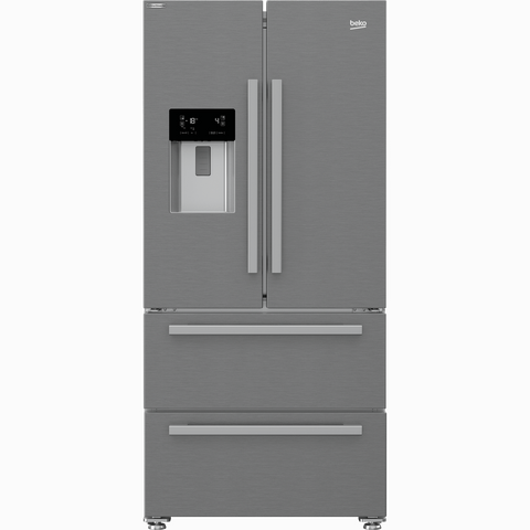 Beko Freestanding American Style Fridge Freezer with HarvestFresh™ Stainless Steel | GNE460520DVPX