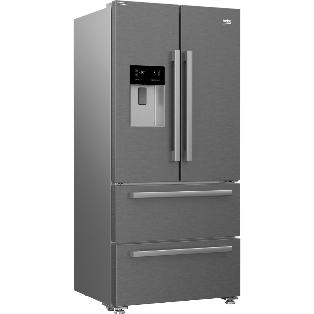 Beko Freestanding American Style Fridge Freezer with HarvestFresh™ Stainless Steel | GNE460520DVPX Beko American Fridge Freezer Euronics Ireland