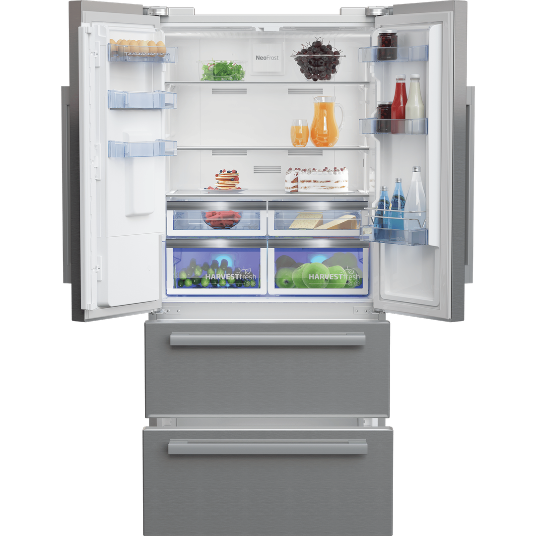 Beko Freestanding American Style Fridge Freezer with HarvestFresh™ Stainless Steel | GNE460520DVPX Beko American Fridge Freezer Euronics Ireland