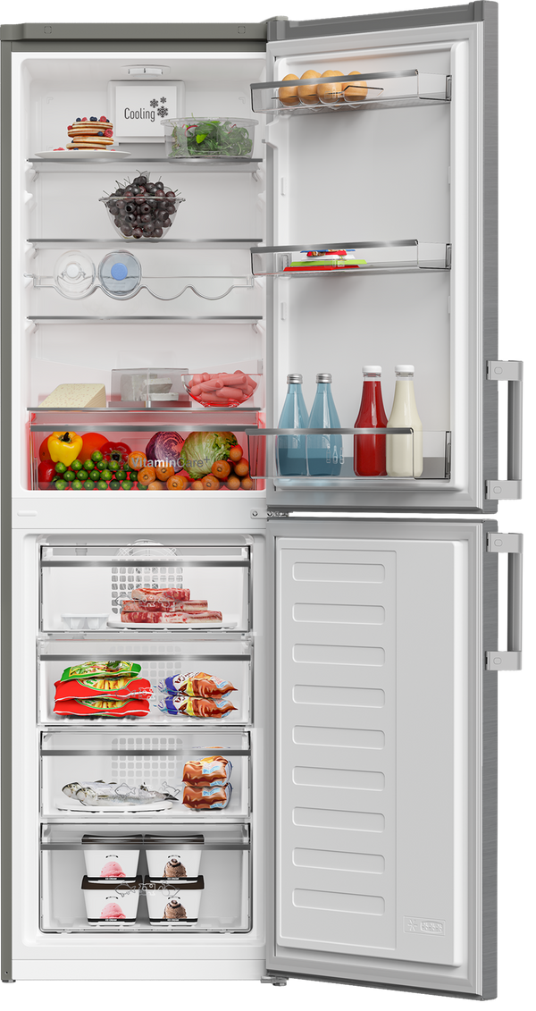 Blomberg Frost Free Combi Fridge Freezer with VitaminCare+ Stainless Steel| KGM4574VPS