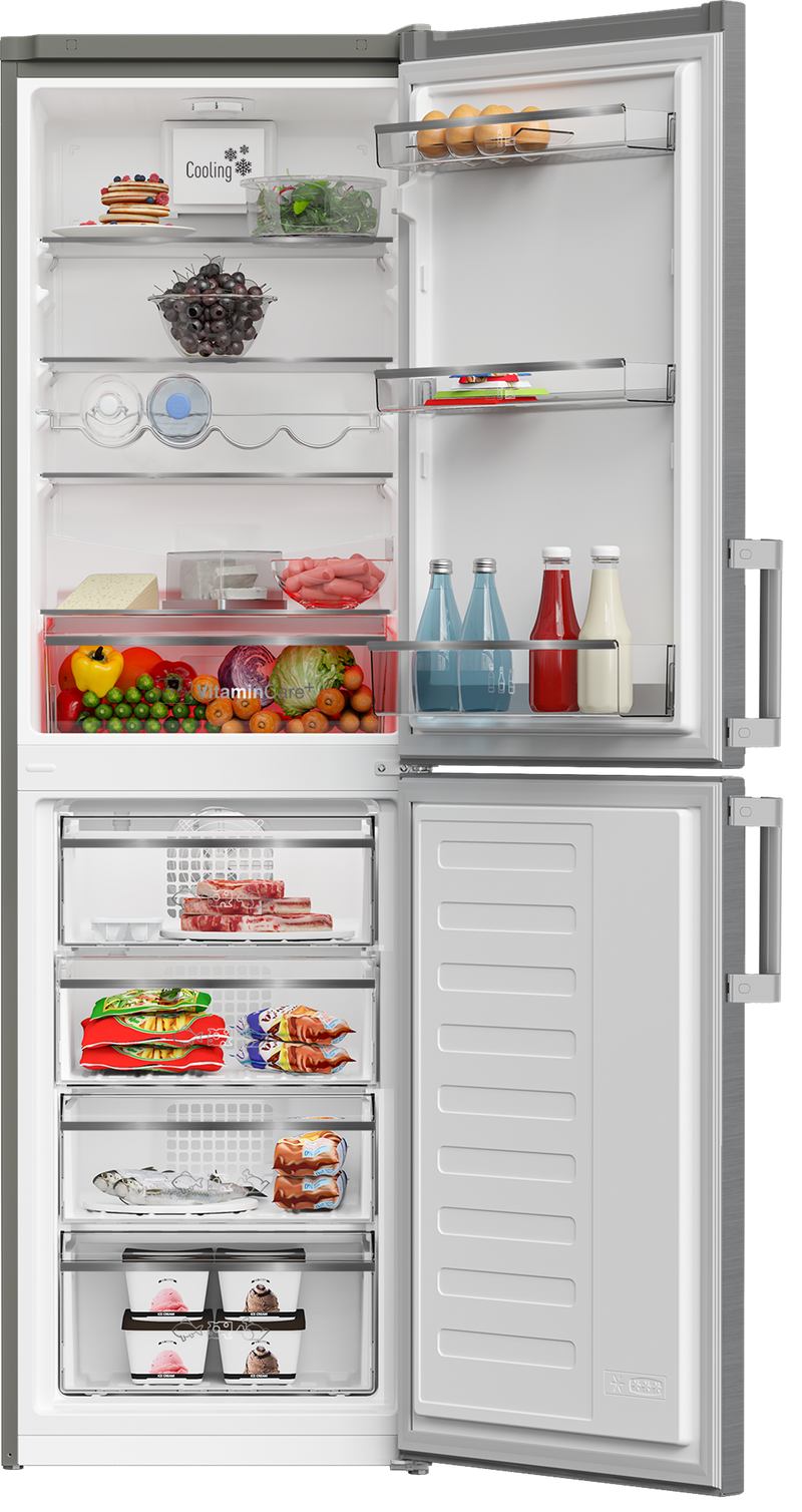 Blomberg Frost Free Combi Fridge Freezer with VitaminCare+ Stainless Steel| KGM4574VPS