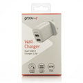 Groov-e Dual USB-A Wall Charger 12W White - official product image