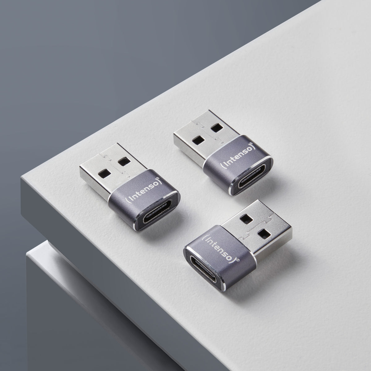 Intenso C480A USB-C to USB-A Adapter, 3 Pack - Grey - view 3