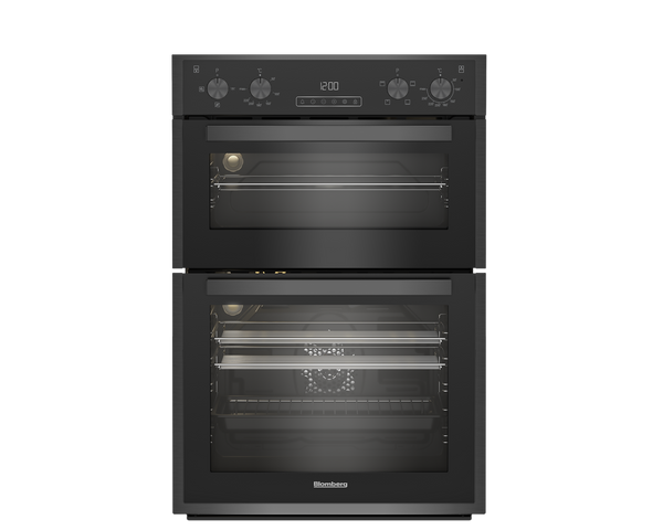 Blomberg 90cm Built-in Fan Double Oven Dark Steel | RODN9202DX