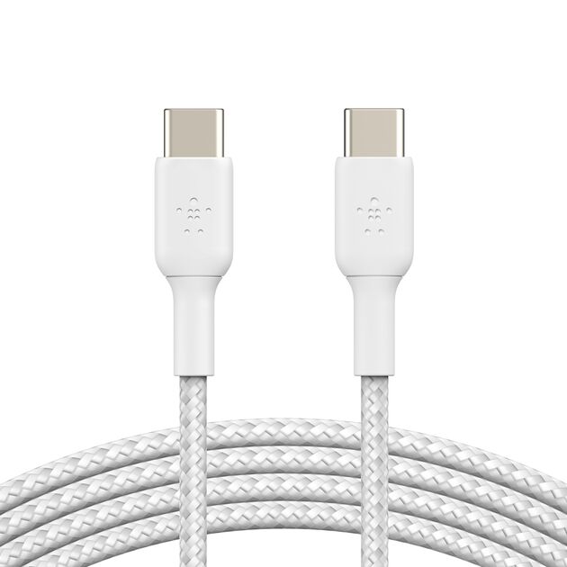 Belkin BoostCharge Braided USB-C to USB-C Cable 60W 1m White product image