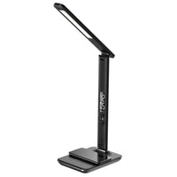 Groov-e Ares LED Desk Lamp with Wireless Charging and Clock Black - official product image