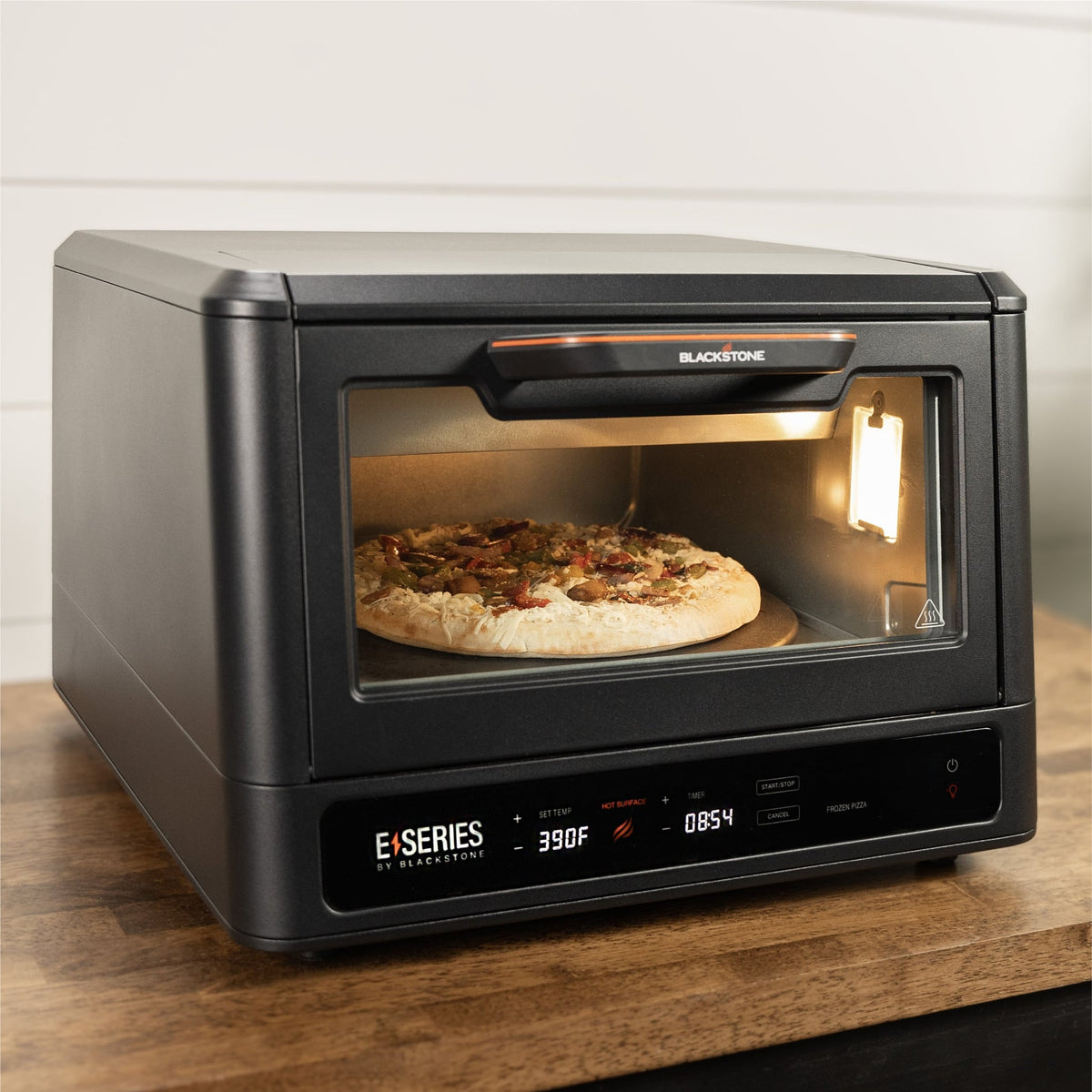 Blackstone E-Series Electric Pizza Oven and Air Fryer Combo - Black - pizza on the rotating plate