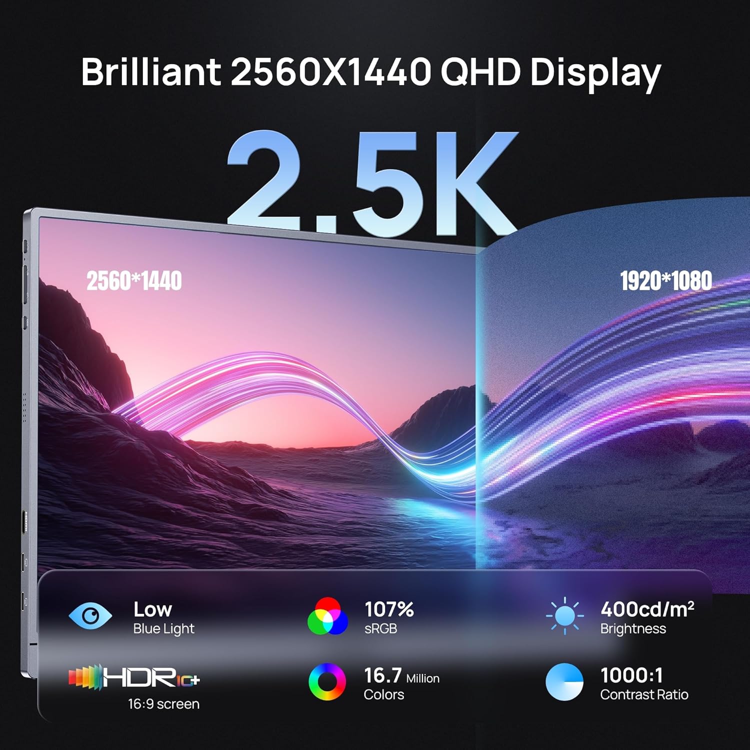ARZOPA Z3FC 16.1" 180Hz 2.5K QHD Portable Gaming Monitor | Z3FC