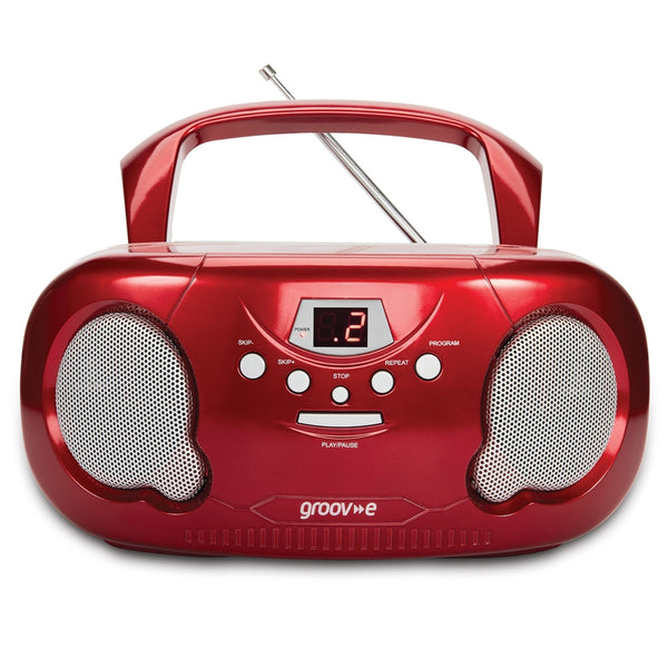 Groov-e Original Boombox CD Player with AM/FM Radio Red - official product image