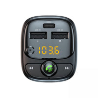 Groov-e Bluetooth FM Transmitter with USB-A and USB-C Charging Black - official product image
