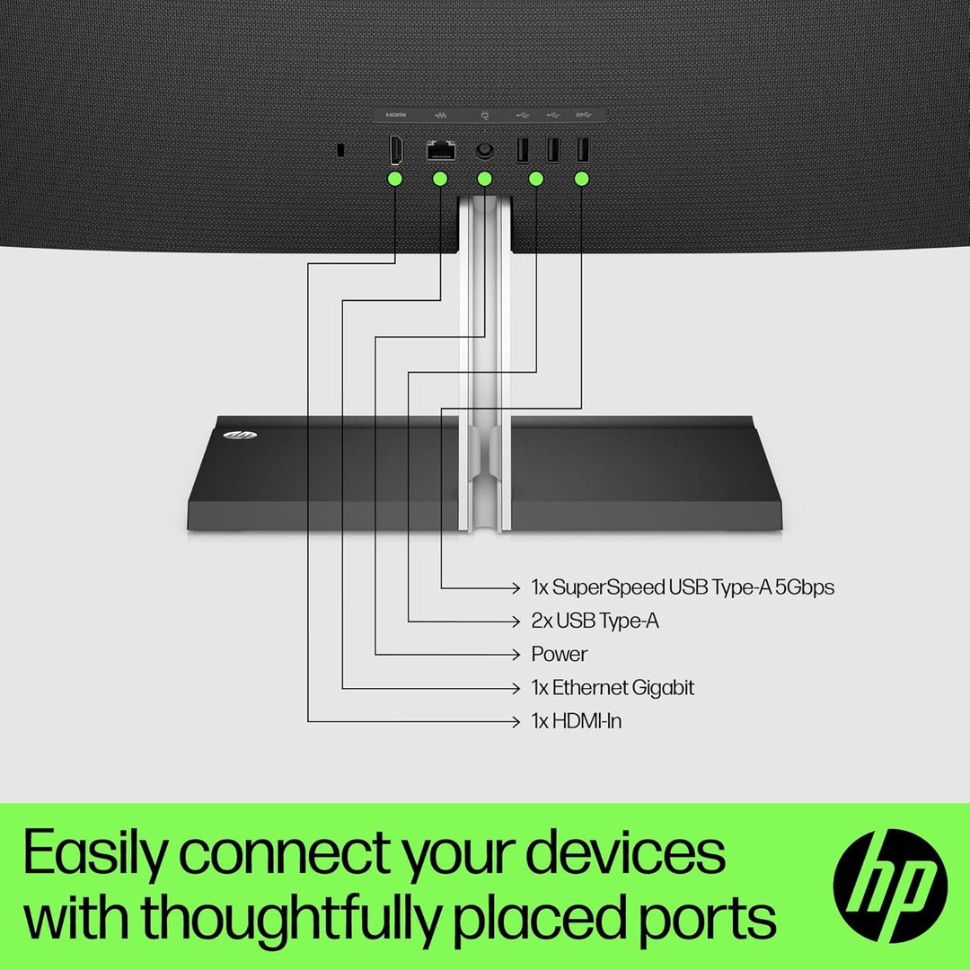 HP 24" All-in-One Desktop 8GB RAM 256GB AMD Radeon Graphics, Black | 650G3EA#ABU HP Desktop PC Euronics Ireland