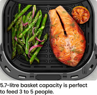 Chefman 5.7L Compact Air Fryer with Hi-Fry Technology | RJ38-6TW-BLK-DS-UK