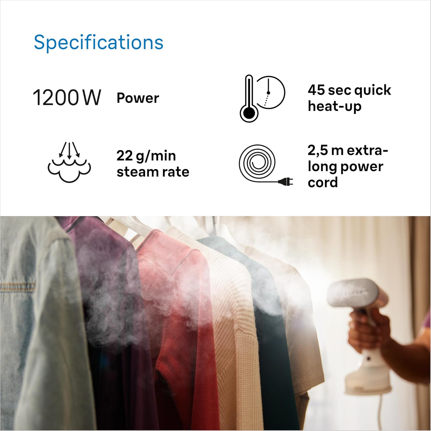 Braun QuickStyle 5 Garment Steamer White/Purple | GS5011PU