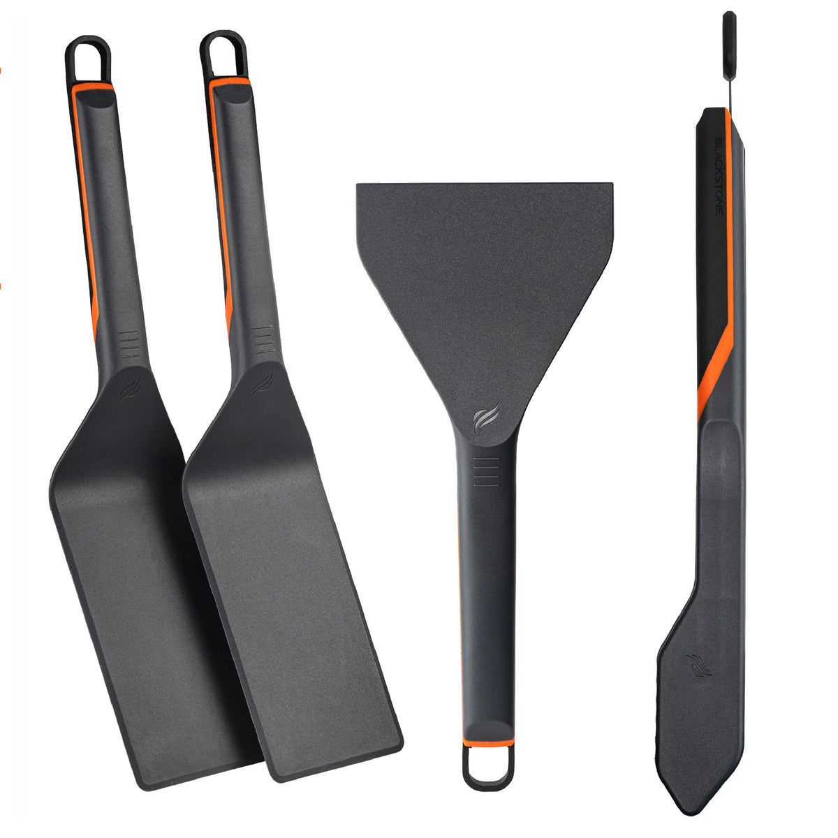 Blackstone E-Series 4 Piece Nylon Griddle Kit - two spatulas, scraper and tongs