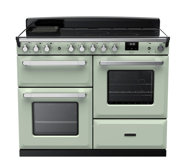 Rangemaster Estel Deluxe 110 Induction range cooker in Mint with Chrome trim